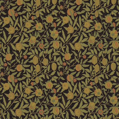 Morris & Co Fruit Black/Claret Fabric