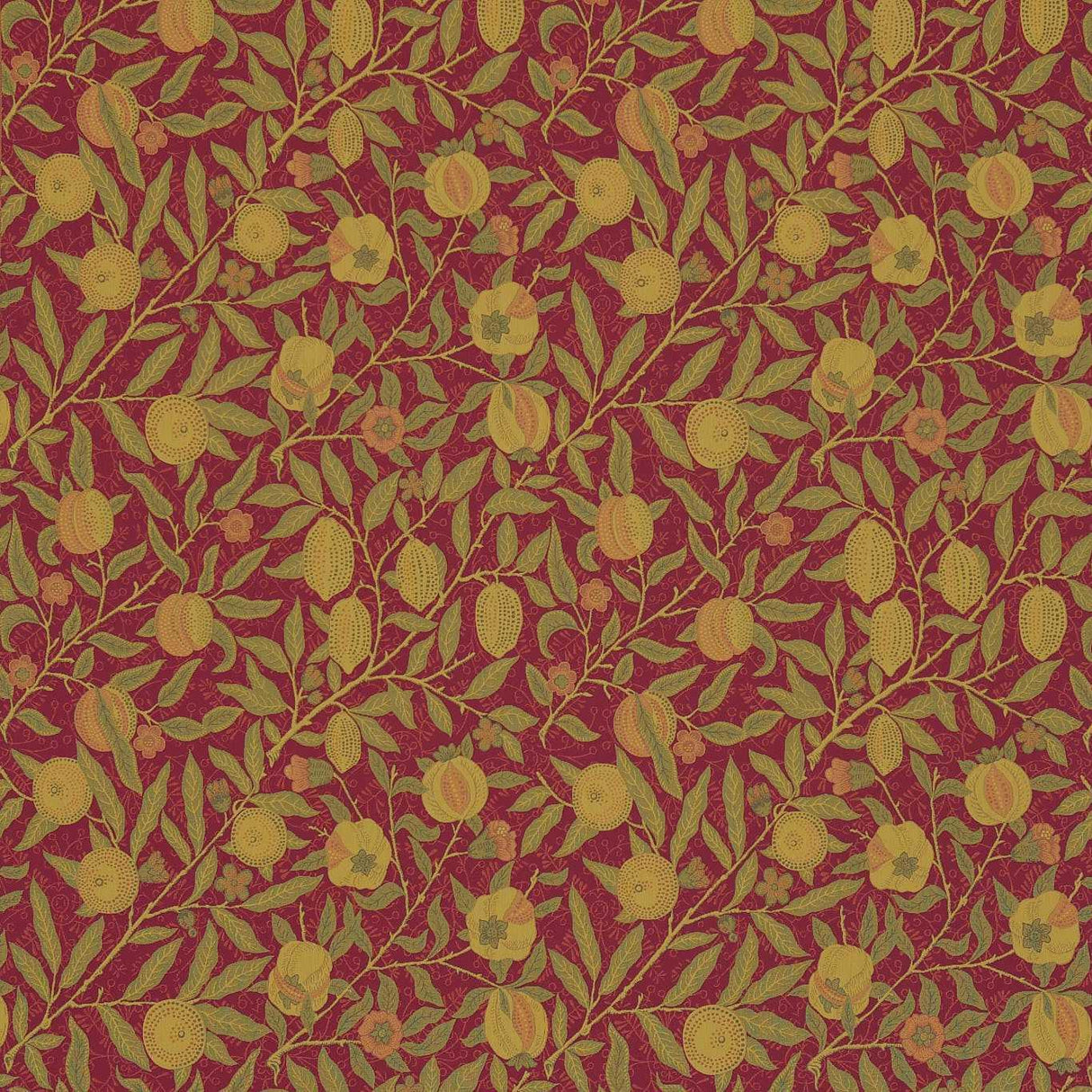 Morris & Co Fruit Crimson/Thyme Fabric