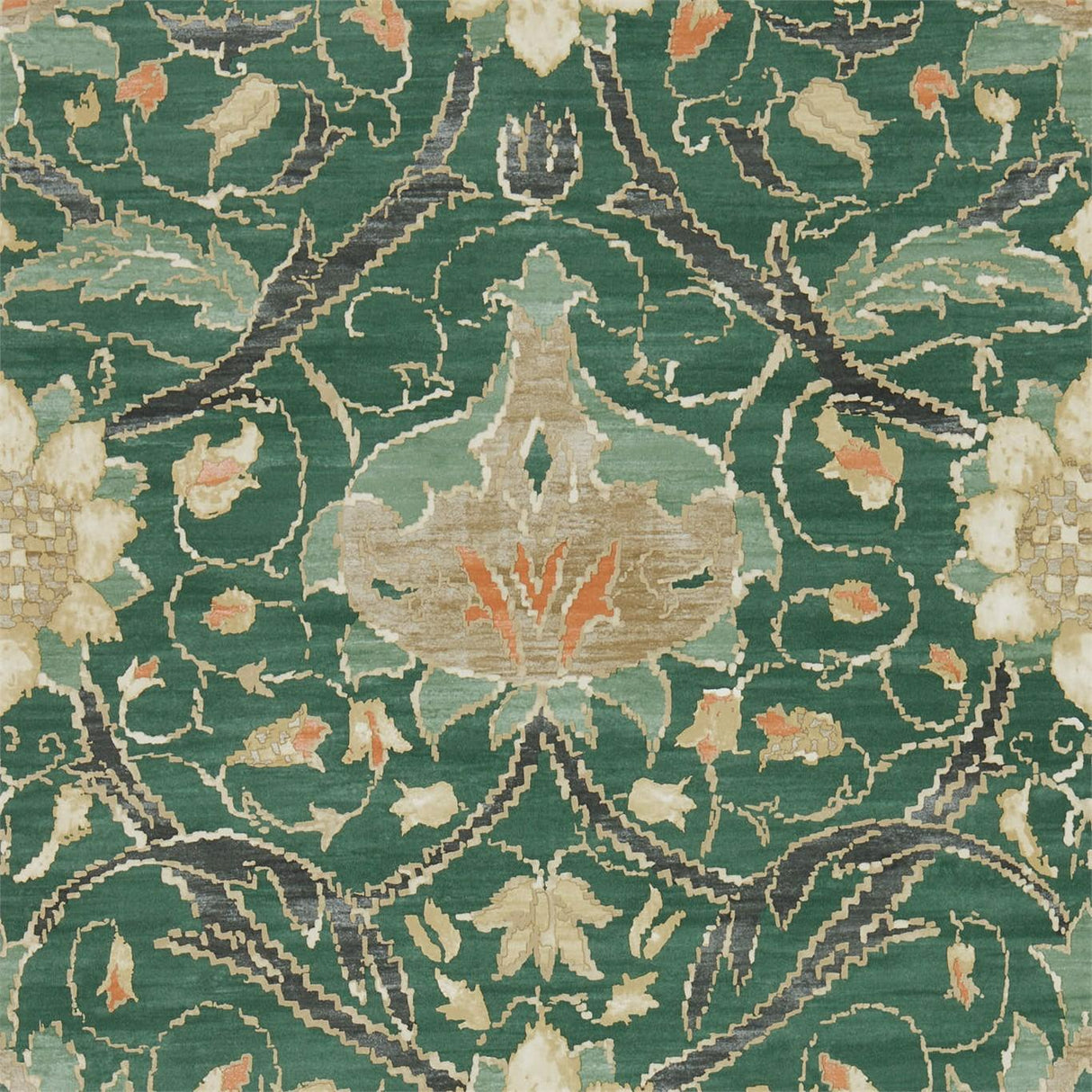 Morris & Co Montreal Forest/Teal Wallpaper