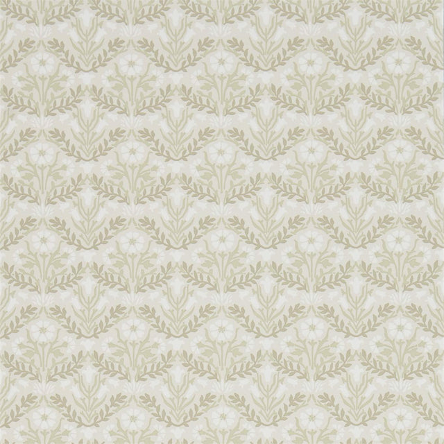 Morris & Co Morris Bellflowers Manilla/Olive Wallpaper