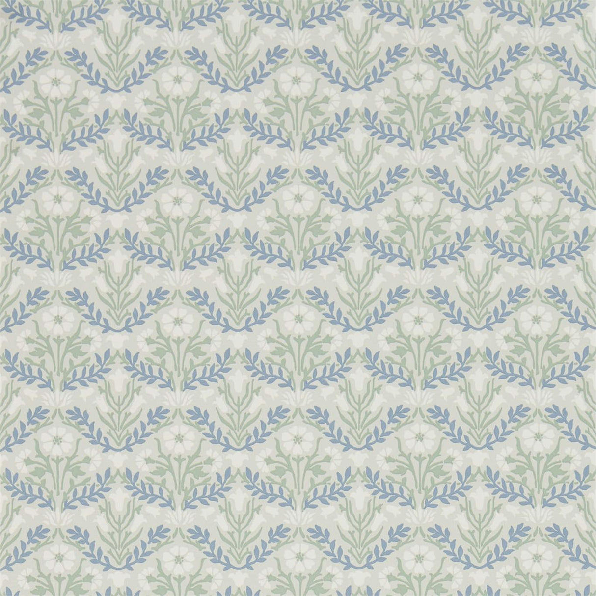 Morris & Co Morris Bellflowers Grey/Fennel Wallpaper