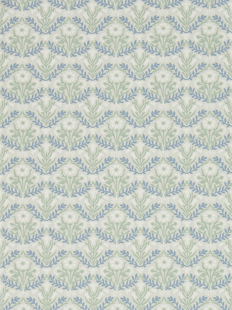 Morris & co Morris Bellflowers Grey/Fennel Wallpaper