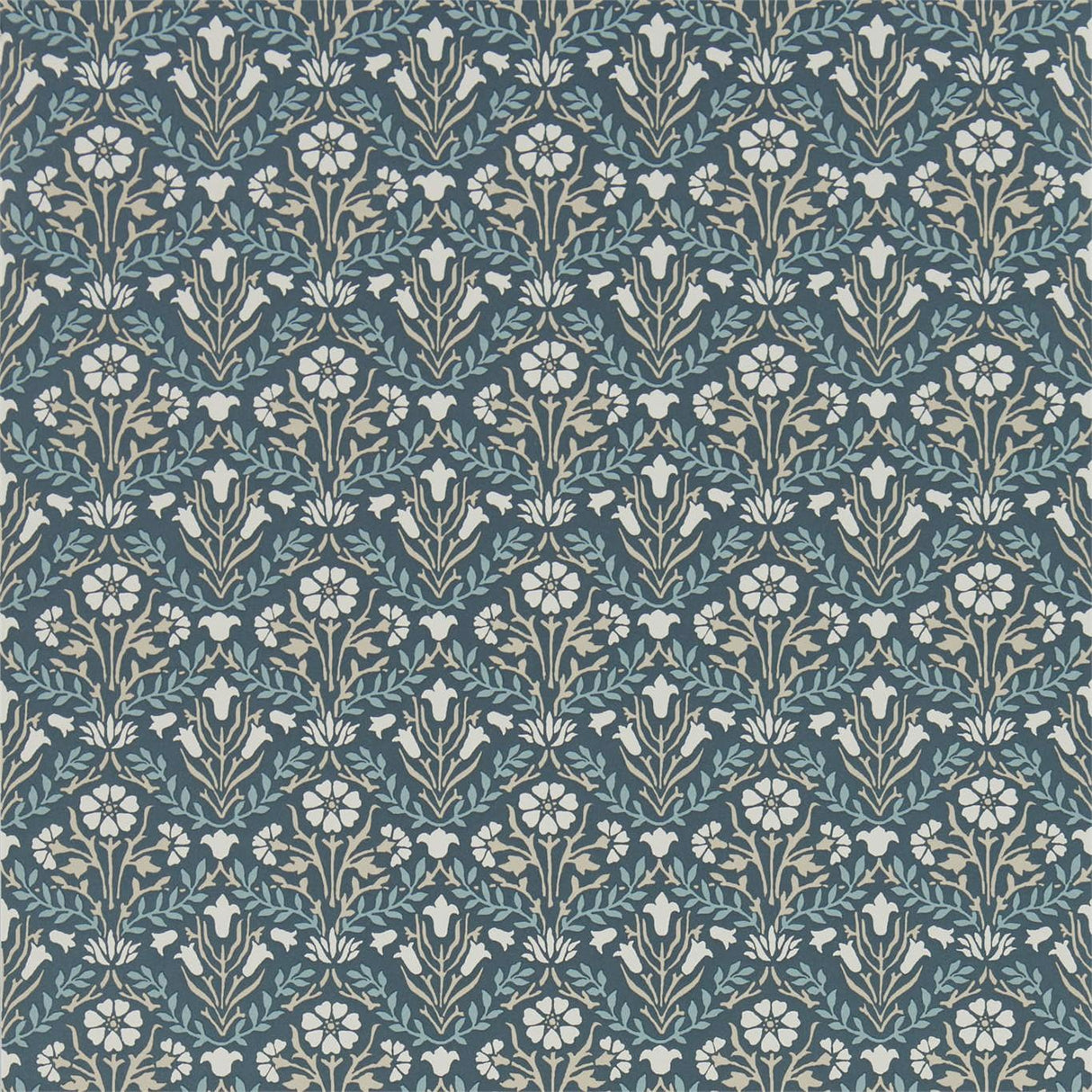 Morris & Co Morris Bellflowers Indigo/Linen Wallpaper
