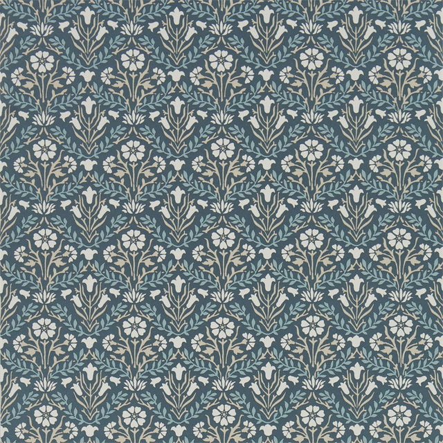 Morris & Co Morris Bellflowers Indigo/Linen Wallpaper