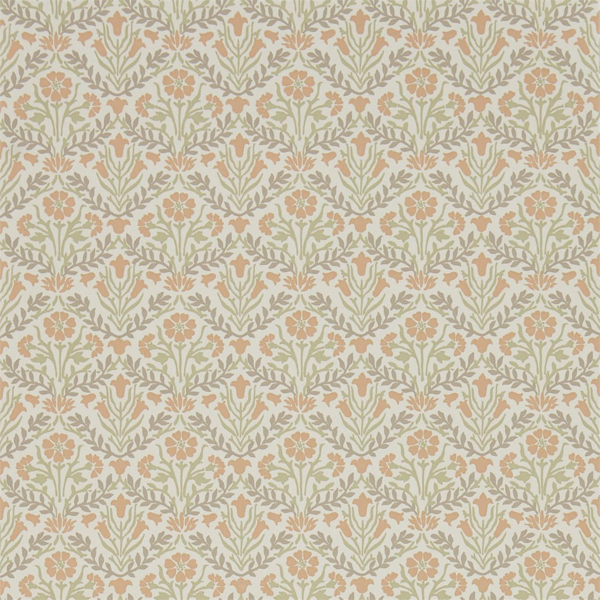 Morris & Co Morris Bellflowers Saffron/Olive Wallpaper