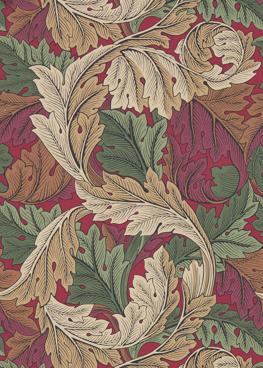 Morris & co Acanthus Madder/Thyme Wallpaper