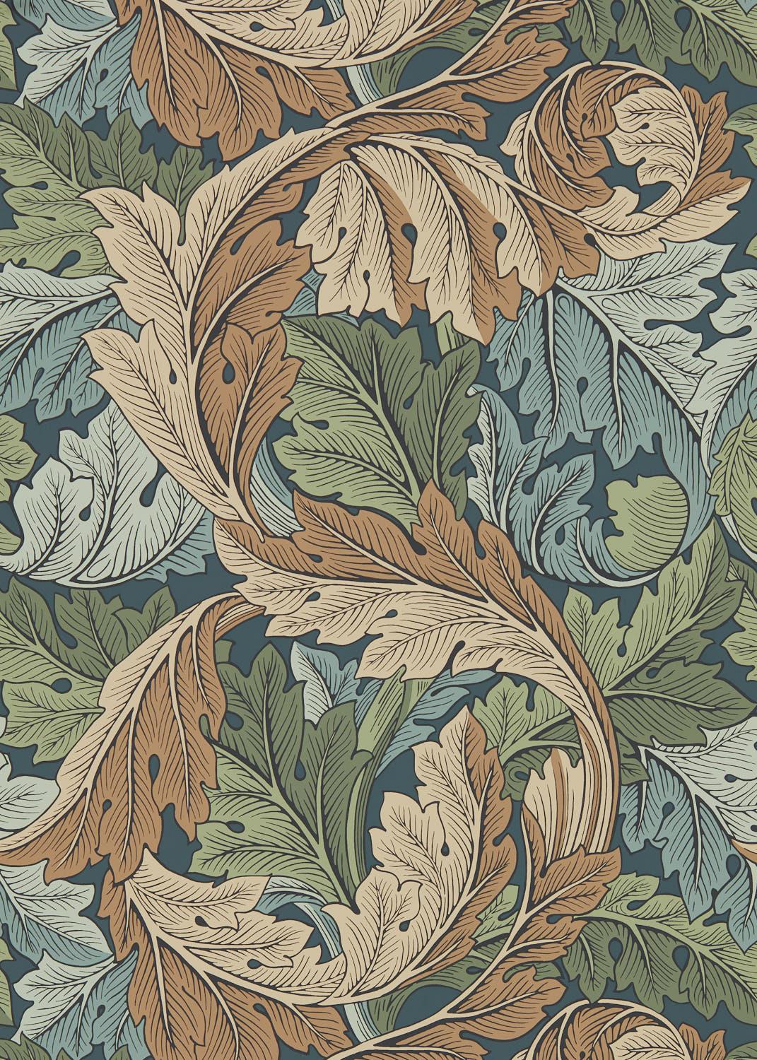 Morris & co Acanthus Slate Blue/Thyme Wallpaper