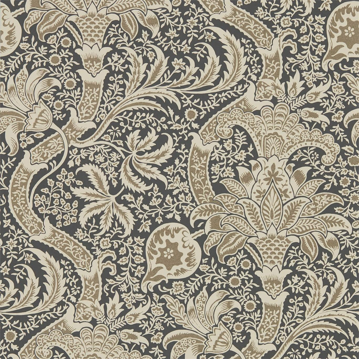 Morris & Co Indian Charcoal/Nickel Wallpaper