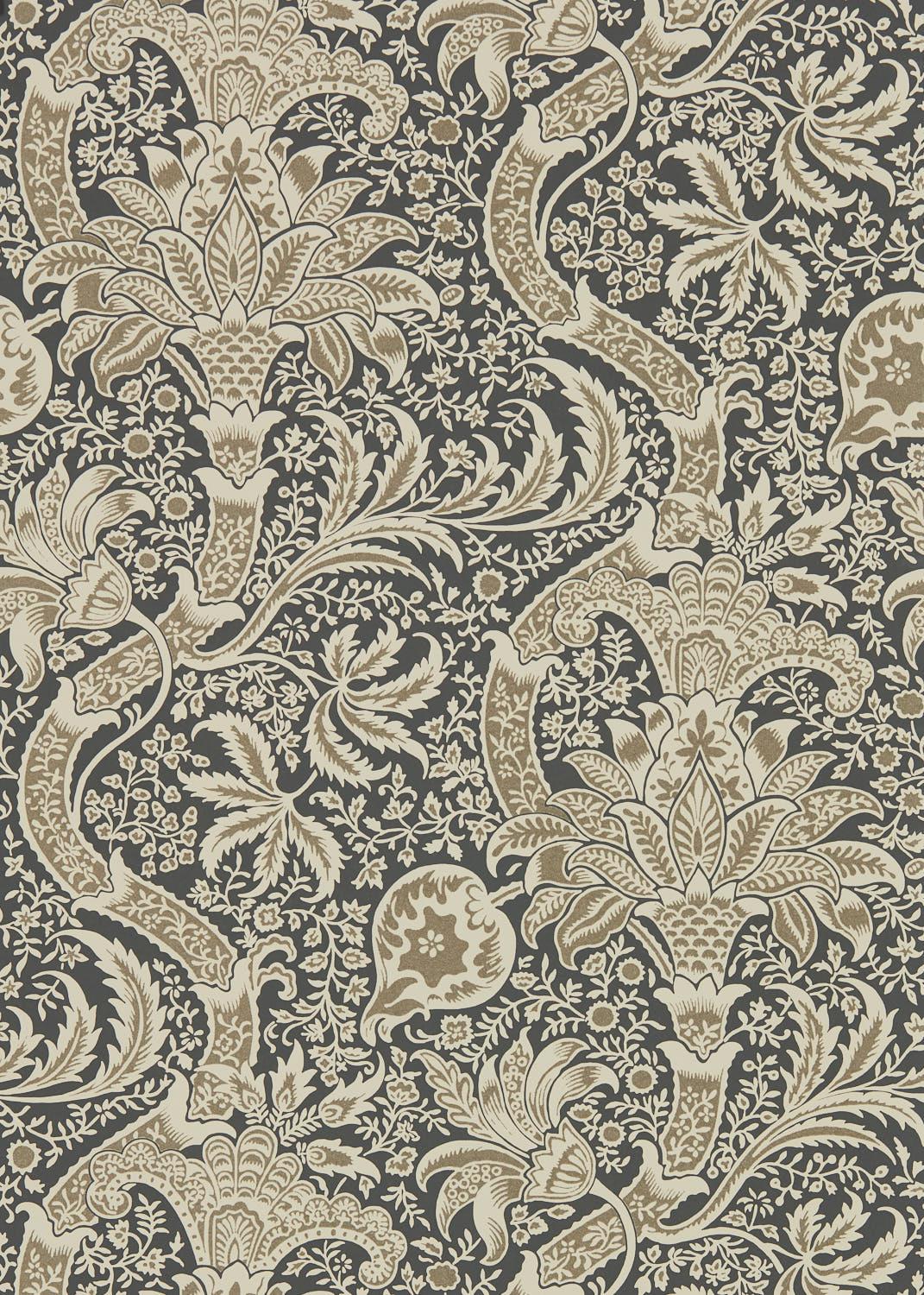 Morris & co Indian Charcoal/Nickel Wallpaper