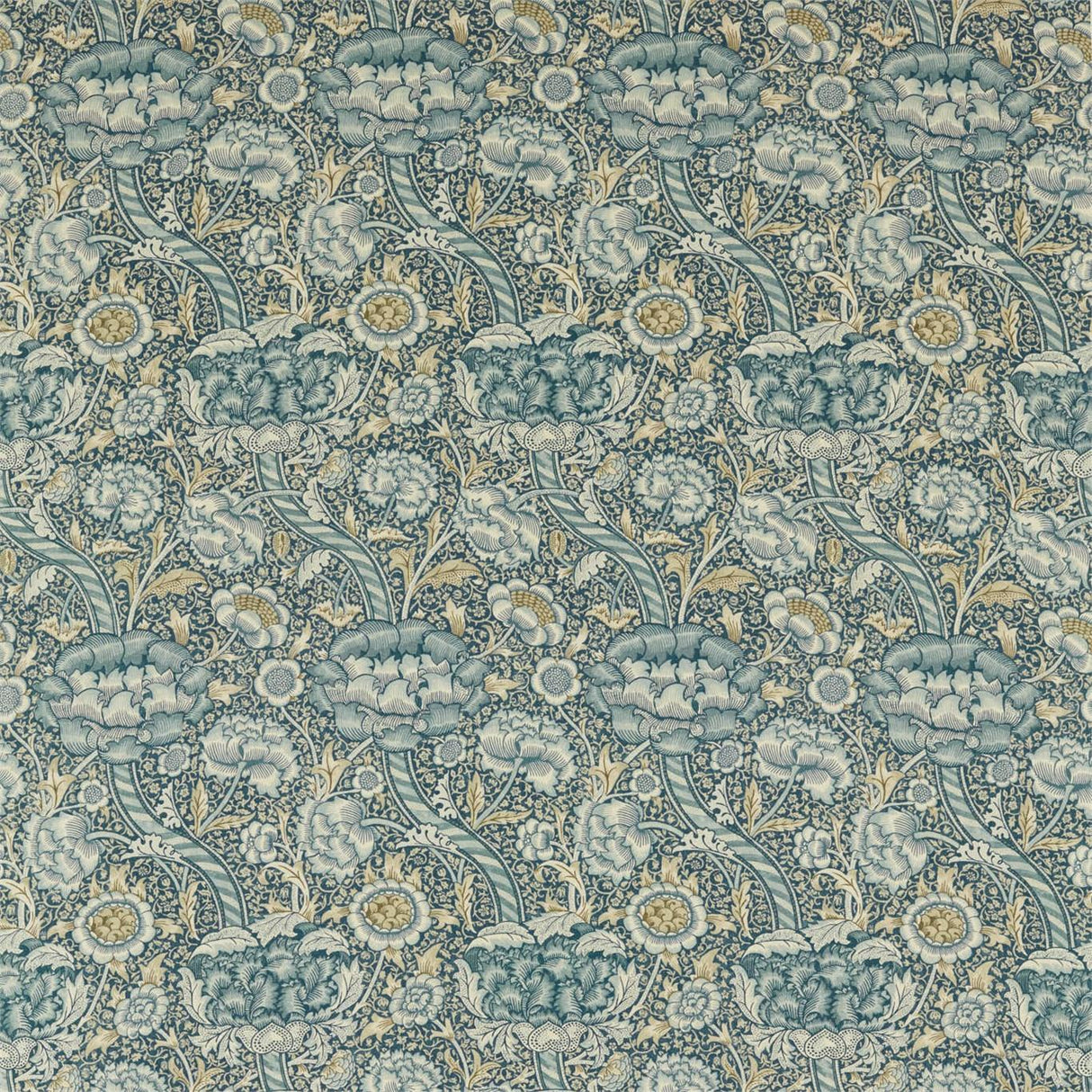 Morris & Co Wandle Blue/Stone Fabric