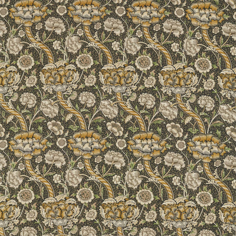 Morris & Co Wandle Charcoal/Mustard Fabric