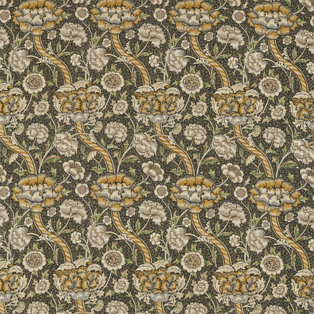 Morris & Co Wandle Charcoal/Mustard Fabric