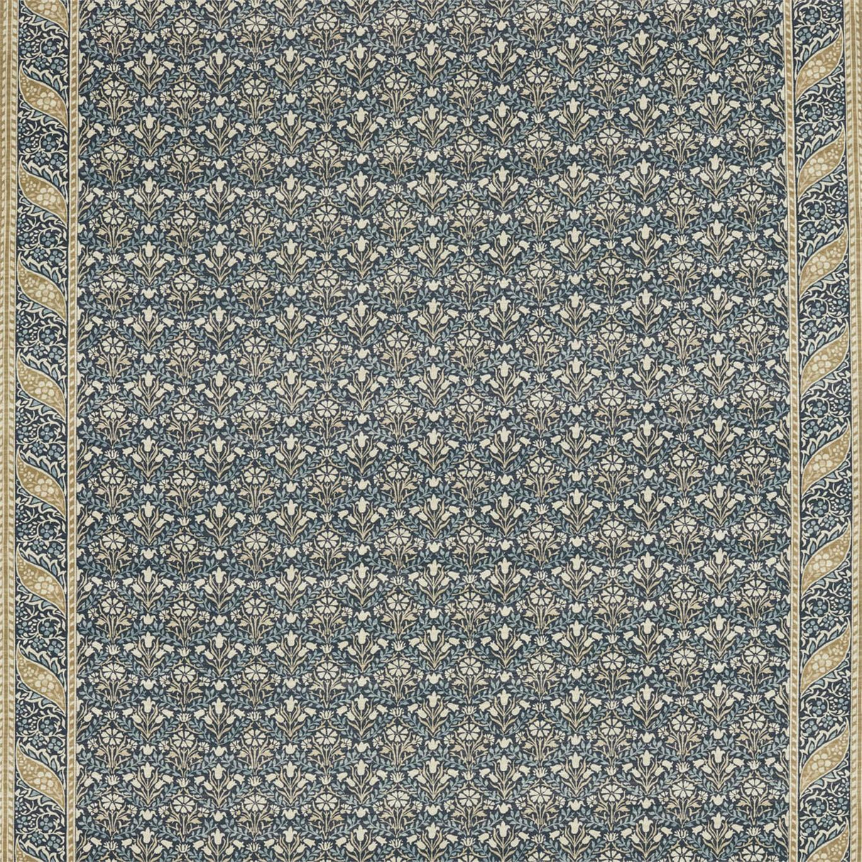Morris & Co Morris Bellflowers Indigo/Sage Fabric