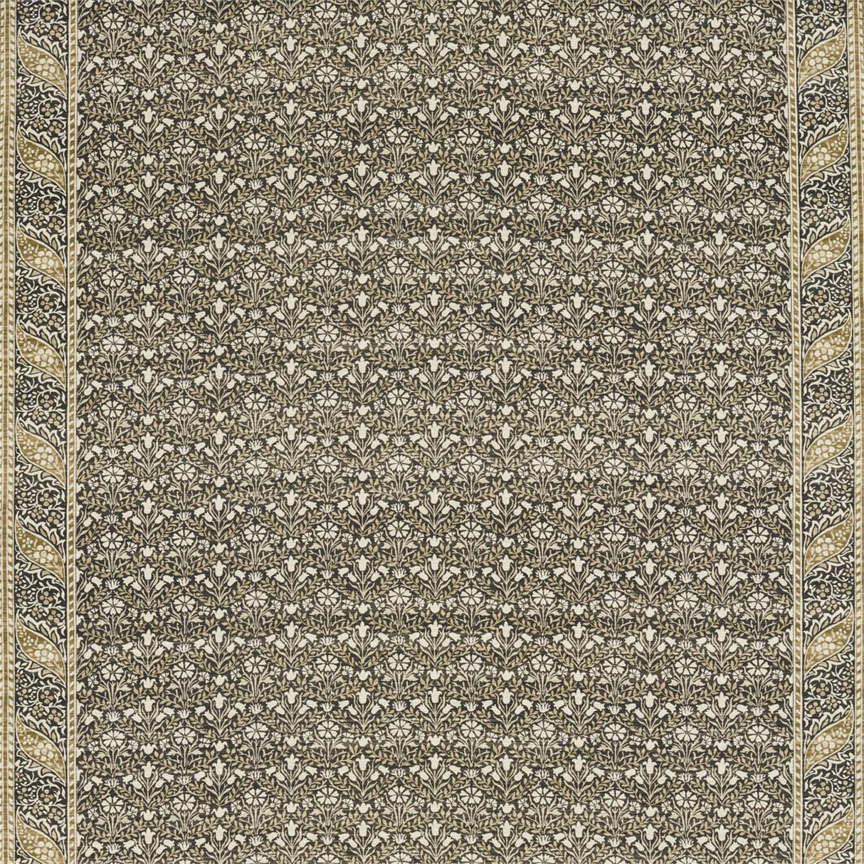 Morris & Co Morris Bellflowers Charcoal/Olive Fabric