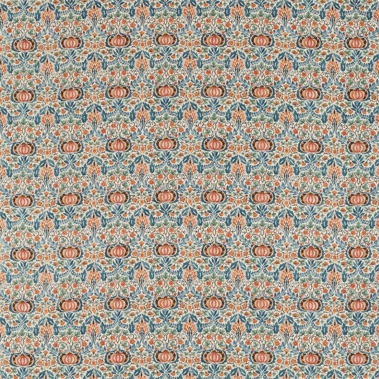 Morris & Co Little Chintz Teal/Saffron Fabric