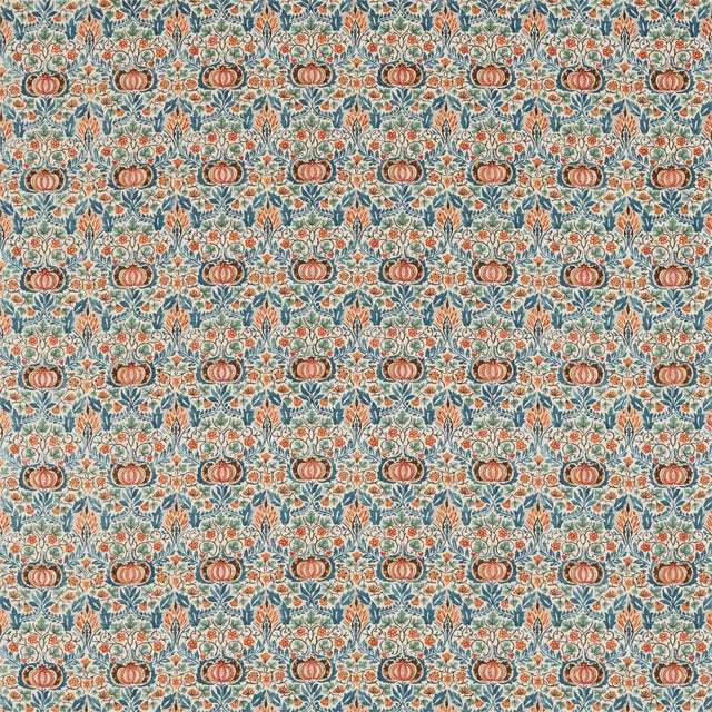 Morris & Co Little Chintz Teal/Saffron Fabric