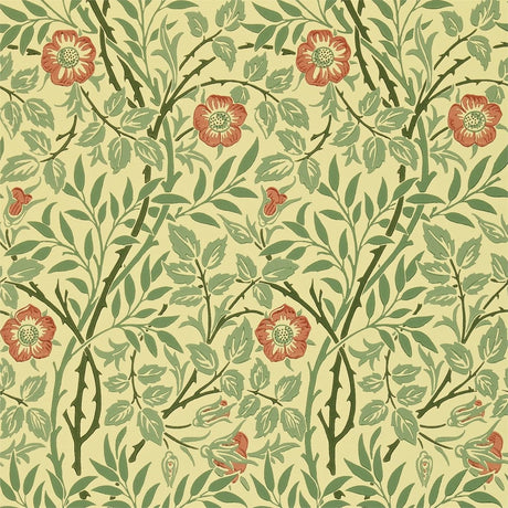 Morris & co Sweet Briar Green/Blue/Rust Wallpaper