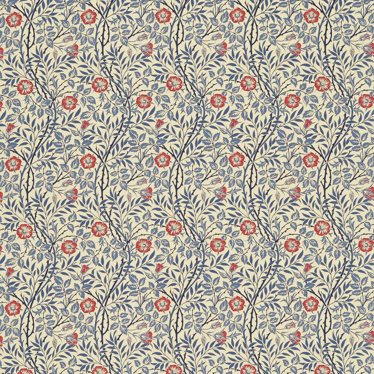 Morris & Co Sweet Briar Blue Fabric
