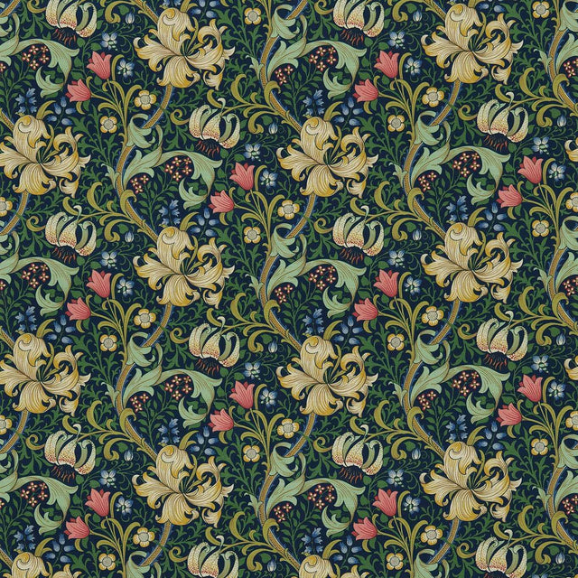 Morris & Co Golden Lily Indigo Fabric