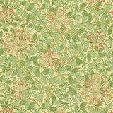 Morris & Co Honeysuckle Green/Beige/Pink Wallpaper