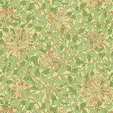 Morris & co Honeysuckle Green/Beige/Pink Wallpaper