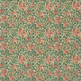 Morris & Co Honeysuckle Bottle Green/Mulberry Fabric