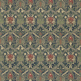 Morris & Co Granada Indigo/Red Fabric
