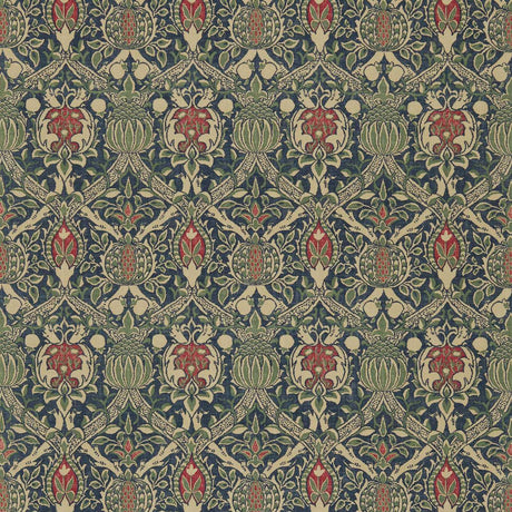 Morris & Co Granada Indigo/Red Fabric