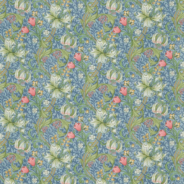 Morris & Co Golden Lily Mineral Blues Fabric