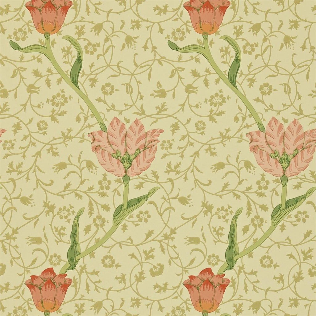 Morris & Co Garden Tulip Vanilla/Russet Wallpaper
