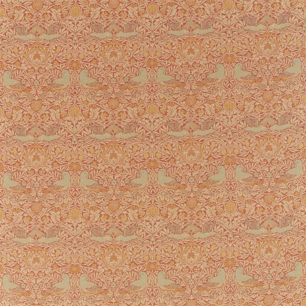 Morris & Co Bird Weave Brick Fabric