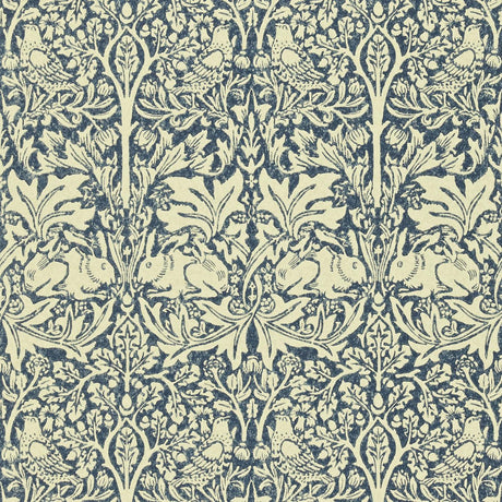 Morris & Co Brer Rabbit Indigo/Vellum Wallpaper