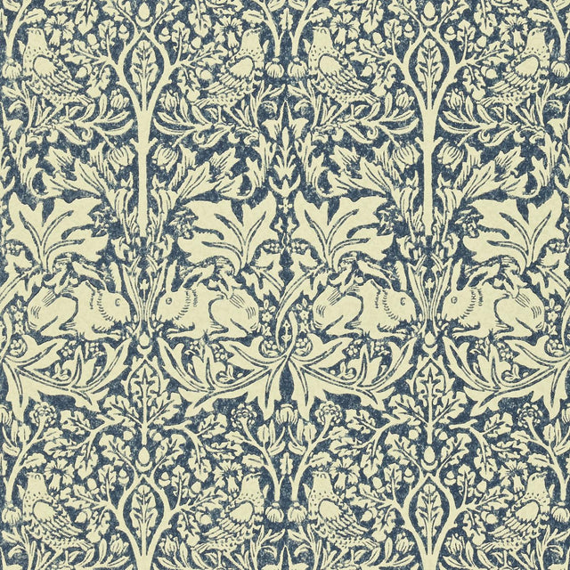 Morris & Co Brer Rabbit Indigo/Vellum Wallpaper