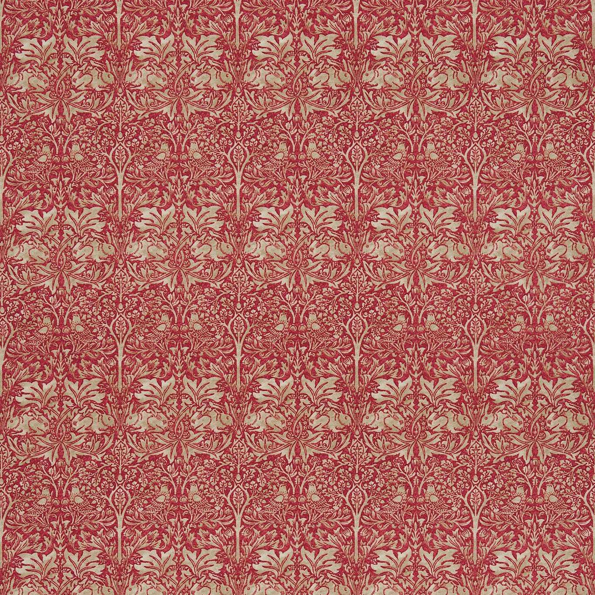 Morris & Co Brer Rabbit Red/Hemp Fabric