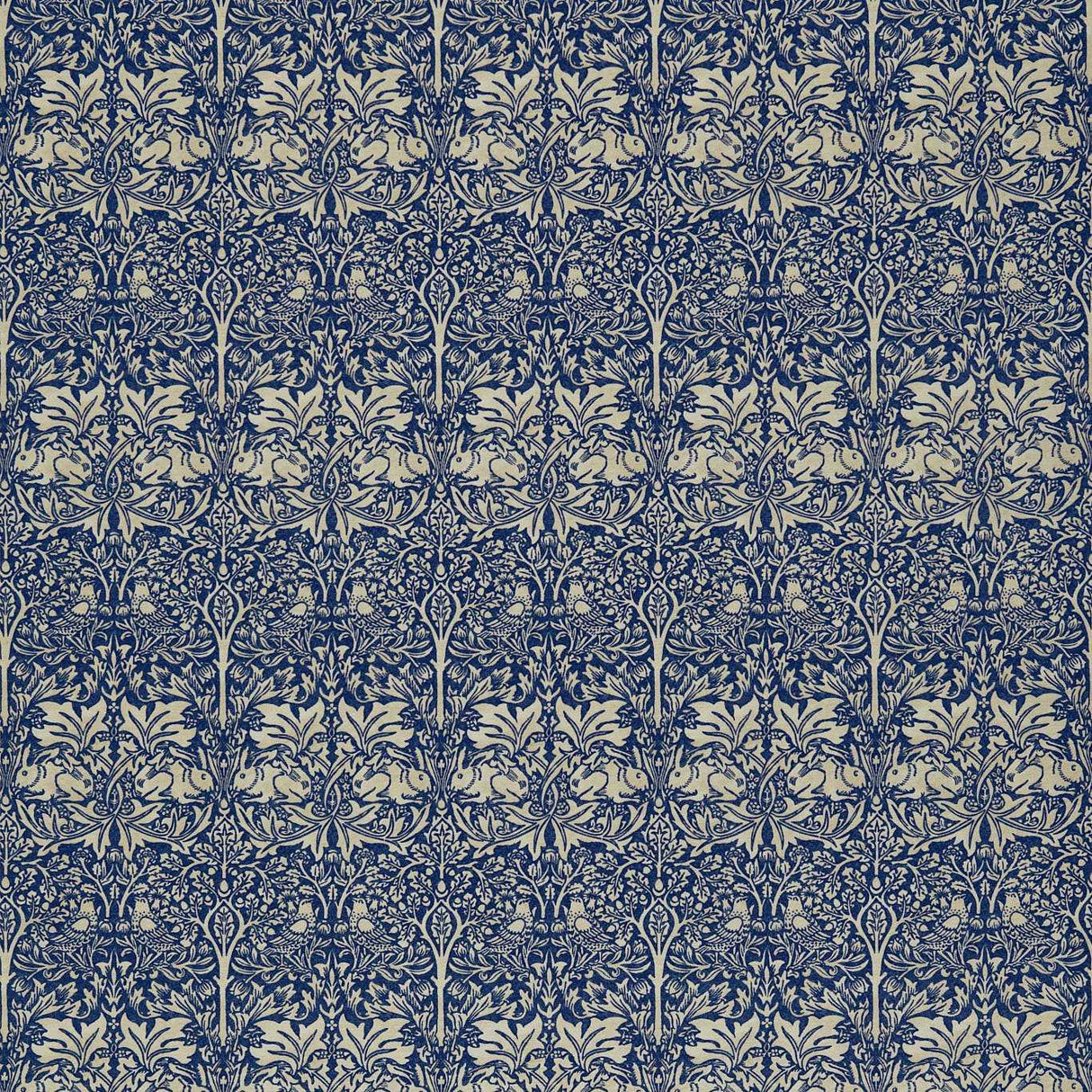 Morris & Co Brer Rabbit Indigo/Vellum Fabric