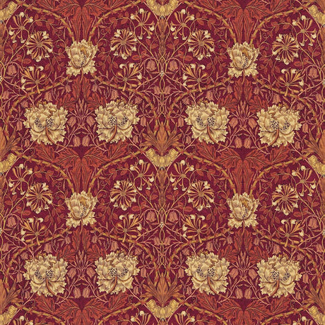 Morris & Co Honeysuckle & Tulip Brick/Russet Fabric
