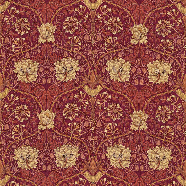 Morris & Co Honeysuckle & Tulip Brick/Russet Fabric