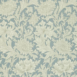 Morris & Co Chrysanthemum Toile China Blue/Cream Wallpaper