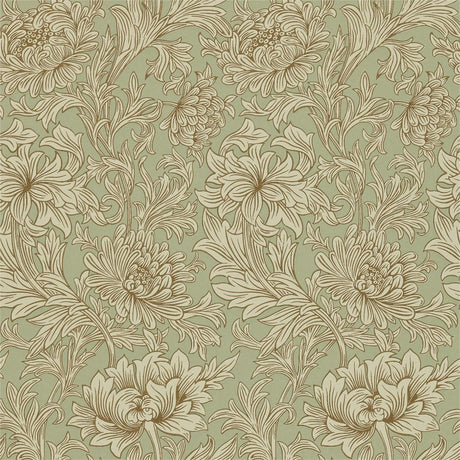 Morris & Co Chrysanthemum Toile Eggshell/Gold Wallpaper
