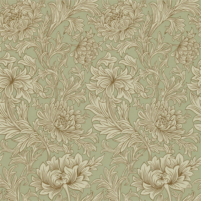 Morris & Co Chrysanthemum Toile Eggshell/Gold Wallpaper