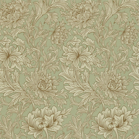 Morris & co Chrysanthemum Toile Eggshell/Gold Wallpaper