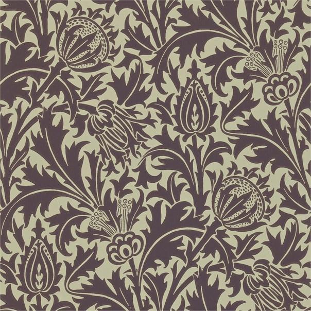 Morris & Co Thistle Mulberry/Linen Wallpaper