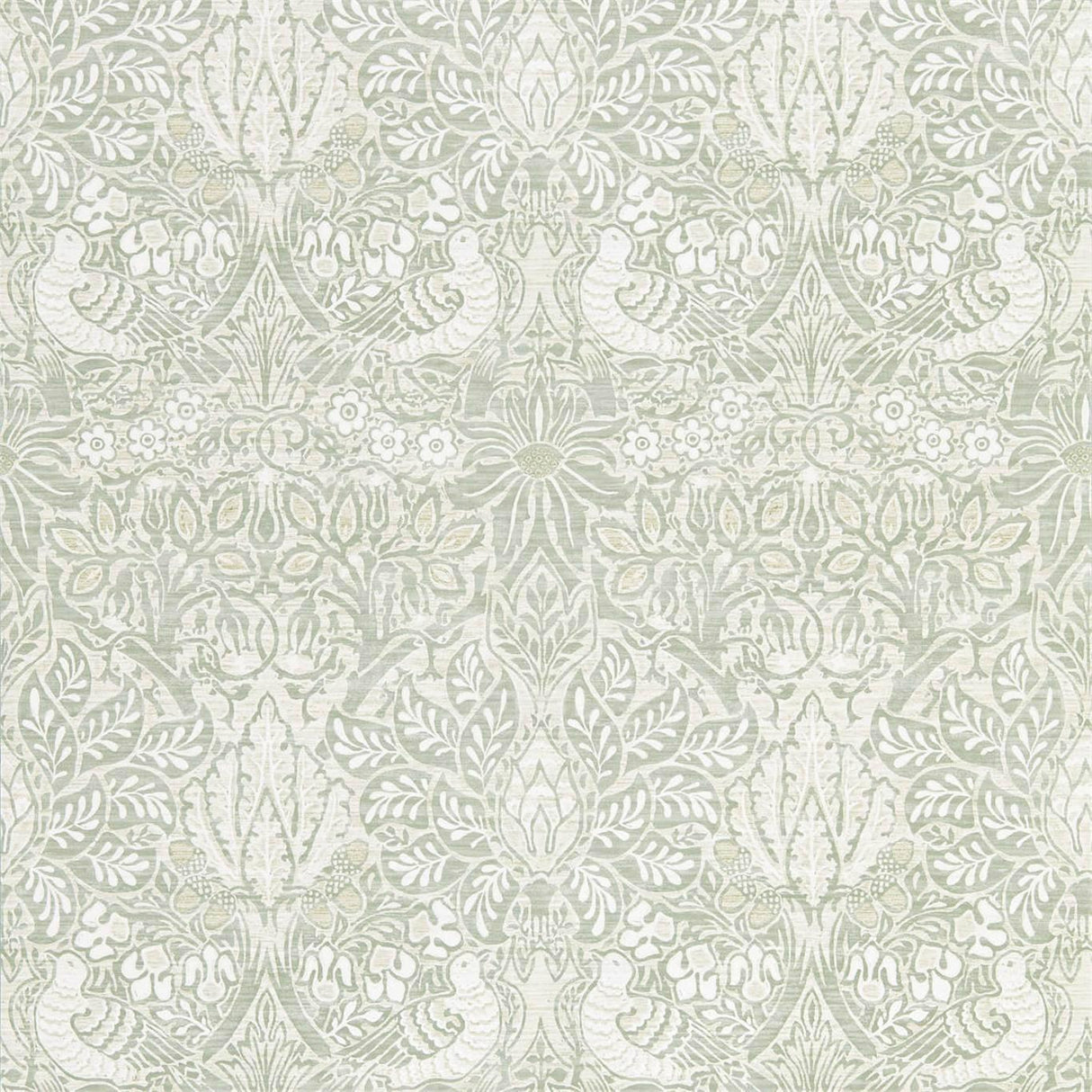 Morris & Co Pure Dove & Rose Grey Blue Wallpaper