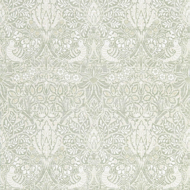 Morris & Co Pure Dove & Rose Grey Blue Wallpaper