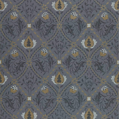 Morris & Co Pure Trellis Black Ink Wallpaper