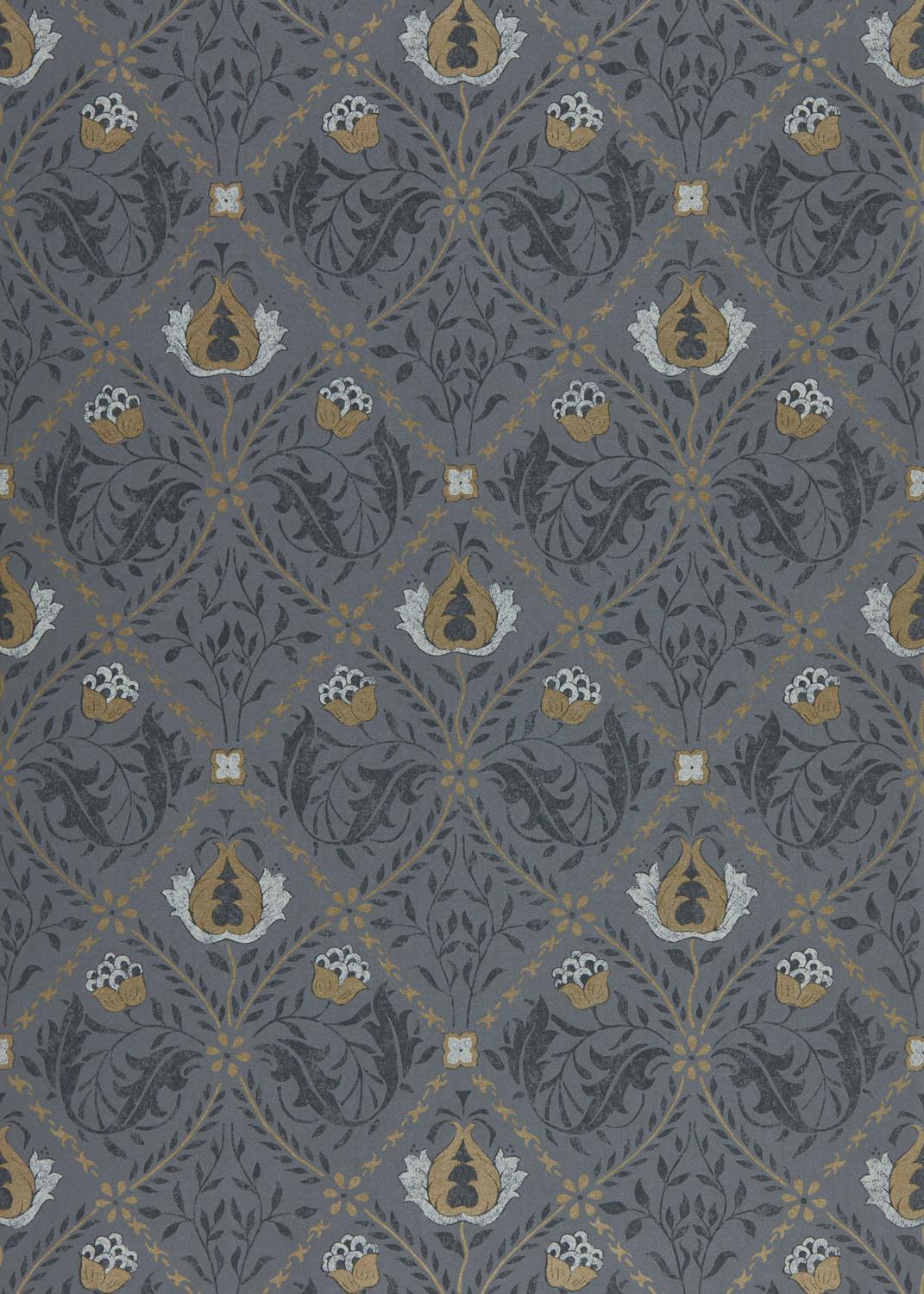 Morris & co Pure Trellis Black Ink Wallpaper