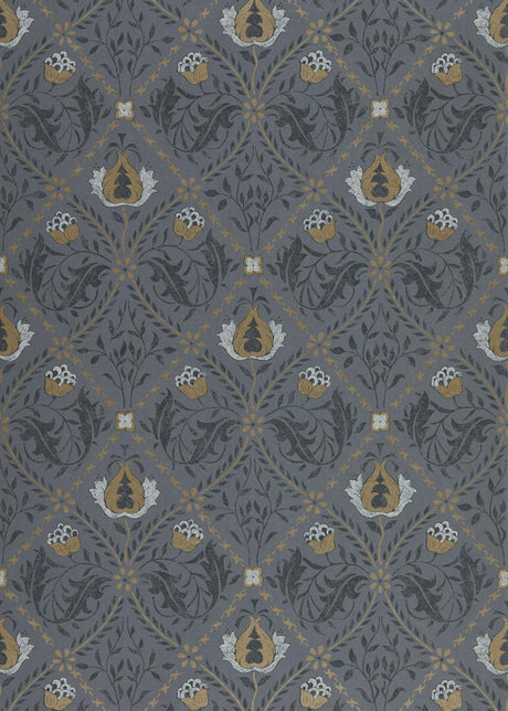 Morris & co Pure Trellis Black Ink Wallpaper