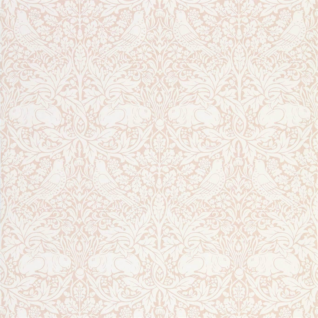 Morris & Co Pure Brer Rabbit Faded Sea Pink Wallpaper