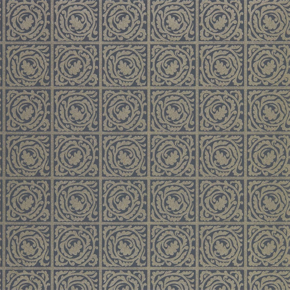 Morris & Co Pure Scroll Black Ink Wallpaper
