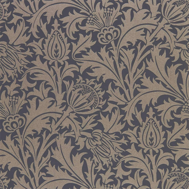 Morris & Co Pure Thistle Black Ink Wallpaper